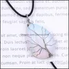 Pendentif Colliers Cristal De Guérison Pierre Naturelle Charmes Ficelle Arbre De Vie Fil Wrap Turquoise Oeil De Tigre Lrose Quar Carshop2006 Dhwec