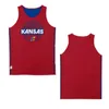 XFRSP 2022 College Final Four 4 KU Kansas Jayhawks Koszykówka Jersey Custom Hydted 34 Paul Pierce 16 Clyde Lovellette 21 Markieff Morris Marcus