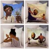 Kudde/dekorativ kudde Africa Man and Women Case Decor Cartoon Super Daddy Cushion Cover For Sofa Car Home Soft Plush Pillow Case 45x45cmc