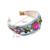 New Fashion Cowboy Wide Headbands for Women Personality DIY Colorful Crystal Heart Hair Band Handmade Jewelry Accessories