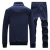 Survêtements pour hommes Ensemble de vêtements de sport pour hommes Survêtement pour hommes Vêtements de sport Fitness Deux pièces Veste d'hiver à manches longues + pantalon Survêtement décontracté