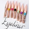 Waterdichte gekleurde eyeliner 6 stijlen mode blauw paars zwart blijvende diamanten buis eye voering gemakkelijk te dragen ogen make -up cosmetica tools