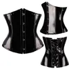 Senhoras emagrecimento sexy pvc lingerie plástico aço desossado espartilho largo underbust cinto superior plus size corselet 2206151225105