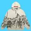 Y2K Emo Men Streetwear Vintage Skull Hoodie Zip Up Hoodies Sweatshirt Gothic Gothic Gothic Tops Harajuku Alt Vestes 220805