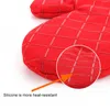 Oven Mitts Gloves For Kitchen Cocina Baking Barbecue Heat Resistant Anti-slip Thicken Cotton Mittens Household ToolsOven