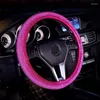 Steering Wheel Covers Luxury Crystal Car Cover Set For Women Girls Bling Full Rhinestones Diamond UniversalSteering