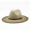 Brede rand hoeden hoge kwaliteit fedora hoed vrouwen mannen imitatie wol vilt 2-kleuren gradiënt panama fedoras chapeau sombrerowide pros22