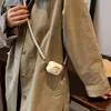 Mini sacos de grife de acrílico feminino com pérolas com correntes de diamantes Padrão de fone de ouvido Crossbody