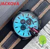 Alta Qualidade Homens Luxury Big Sports Watches Six Stitches Série Todos os Discos de Trabalho Mens Quartz Assista Top Tecido Couro Clássico Relógios de Pulso Orologio di Lusso