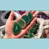 Uroki biżuterii Odkrycia komponenty 40-55 mm Naturalny niebieski zielony zielony fioletowy Agat Plece wiatrowy tablet Swetek P dhifk