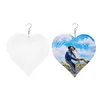 Sublimation vide vent filateurs amour coeur forme blanc aluminium métal suspendus Spinner blancs pour bricolage DOUBLE côtés imprimables