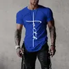 Harajuku Shirts Men Clothing Gym Fitness Manga curta Tshirts Sportwear Slim Faith camiseta Tops Moda 220620