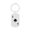 Personnaliser Poker porte-clés pendentif en acier inoxydable porte-clés bagages porte-clés décoratif porte-clés