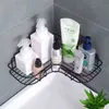 Winkel-Lagerregal, schwarzer Eisendraht, Toiletten- und Duschregal, geschmiedeter Shampoo-Halter mit Badezimmer-Accessoires J220702