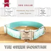 MUTTCO Maßgeschneidertes Halsband für den Einzelhandel mit Halsband im frischen Stil mit eingraviertem Kosenamen „THE GREEN MOUNTAIN“-Hundehalsband in 5 Größen UDC015 201030