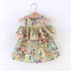 Robes de fille 6M-3Y Floral sans manches imprimé bébé robe volants infantile filles princesse fille robefille