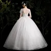 Autres robes de mariée robe 2022 O cou à manches courtes robe de bal dentelle paillettes fleur plus taille sur mesure robe de mariée robe novia