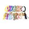 Bracelet en bois Bracelet Keynchain Vier Tassel Tassel Pendre Pure Pure Multicolore Facultatif en gros en gros