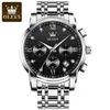 2858 Olevs Montre-Bracelet Fabricant Sier Stainls Steel Band Chronographe Montre Homme Montre Étanche