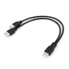 30cm USB Cable USB 2.0 Male to 2 Dual USB Female Jack Y Splitter Adapter 100% New Brand High Quality