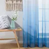 Blauer Farbverlaufsvorhang aus Tüll für Wohnzimmer, durchsichtige Vorhänge für Schlafzimmer, Küche, Garn-Tüll-Paneele, Grau, Rot, Lila, Hochzeit, Decke 220511