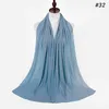 New Plain Colors Hijabs Pleated Crinkle with Zipper Hijab Muslim Head Wrap Wrinkle Shawl Scarves