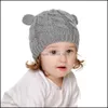 4 Colors Ins Baby Kids Boys Girls Beanies Caps With Gloves 3Pieces Set Fleece Blank Knitted Winter Children Rabbit Hats For Drop Delivery 20