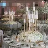 Hochzeit Party Hintergrund Stick 12 Köpfe Kandelaber Hochzeit Gang Dekor Gold hohe Event Tischdekoration für Hochzeitsstände