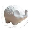 Good Luck Elephant Candle Holder Lucky Tea Light Holder Hollow White Ceramic Figurines Decorative Crafts Wedding Favors