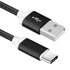 Ny metallhus Braid USB C Typ C Laddningssladd 2A Höghastighet MIRCO USB Core Adapter för Samsung LG Huawei Android Mobiltelefon