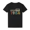 Vintage feito em 1984 edição limitada fita caso engraçado feminino t camisa 38th 38 anos de idade aniversário moda tshirt esposa mãe presente w220422