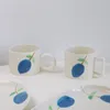 Cups Saucers Koreaanse stijl ins met de hand geschilderde illustratie Handgeknoorde keramische mug koffie Coffee Cup Office Drink Cup Paar geschenken