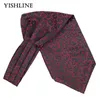 Bow Ties 07 08 09 Erkekler Vintage% 100 İpek Ascot Cravat Tie Bicret Paisley Mektupları Set Cep Meydanı Setleri Düğün Partisi