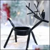 양초 홀더 홈 장식 정원 창조적 인 테이블 선물 Xmas Iron Elk Candles Holder Drop Delivery 2021 217bn에 대한 메리 크리스마스 장식