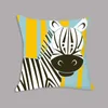 Dessin animé girafe Lion éléphant Animal imprimé blanc en peluche coussin de siège jeter oreiller 45x45cm canapé décoratif chambre d'enfants 220507