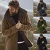 Misto lana da uomo Mandylandy Inverno caldo manica lunga Giacche in pelliccia sintetica Cappotti da uomo Cappotti con colletto rovesciato in lana vintage Moda uomo Str