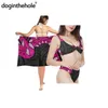 Doginthehole Женщины микро бикини и прикрыть припечаток в стиле полинезии, установите отдельную мантику для купальника xs-2xl 220616