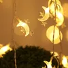 Strings touwlichten LED -sterren met maanlicht gordijn buitenshuis slaapkamer raamdecoratie kerstboom 1 pcled stringsled