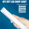 Cnsunway -belysning 50st LED Tube 8ft Shop Light Fixture 150W Cooler Door Fryslampor 2ft 4ft 5ft 6ft V -form Integrerade lampor