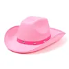 Berets Creative Adult Fancy Dress Polyester Western Wild West Cap Cowgirl Studded Cowboy HatBerets