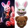 Masques de fête Halloween Party Bloody Head Cover Lapin Ours Cosplay Masque Halloween 220823