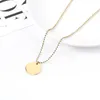 Pendant Necklaces Titanium Steel Round For Women Men Bead Chain Couples Necklace GiftsPendant