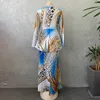 Casual Dresses Houseofsd Fashion Dashiki African Print Sexy Long For Women 2022 Elegant Ruffle Party Maxi Dress Dubai Abaya Kaftan