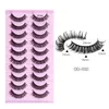 New Arrival Thick Natural D Curved False Eyelashes 10 Pairs Set Soft & Vivid Reusable Hand Made Multilayer 3D Fake Lashes Eyes Makeup Eyelash Extensions