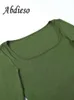 Damenoberteile Abdieso 2022 Quadratischer Kragen Langarm Casual Damen T-Shirts Gre T220823