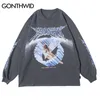 GONTHWID Creative 3D Ange Imprimer À Manches Longues T-shirts Chemises Streetwear Hip Hop Hipster Casual Lâche T-shirts Hommes Hauts À La Mode 220513