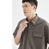 Herren T-Shirts Sommer High-End-Eis Silk Seidenkurzarm Shirt Herren Design Sense Tooling Japanische Business-Formalmänin-Männer Männer's Männer