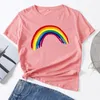 Women's T-Shirt Rainbow Tee Top Woman Short Sleeve T-Shirts Summer Tops For Women Cotton Graphic Tees Female Shirt Clothes W220408