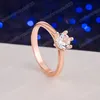 Anel de casamento clássico para mulheres para sempre simples seis garras de zircônia cúbica 3 coloras de noivado de moda anéis de jóias