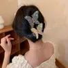 Grande griffe de cheveux papillon brillant coréen pour femmes et filles, pince luminescente, accessoires pour cheveux, couvre-chef, cadeaux